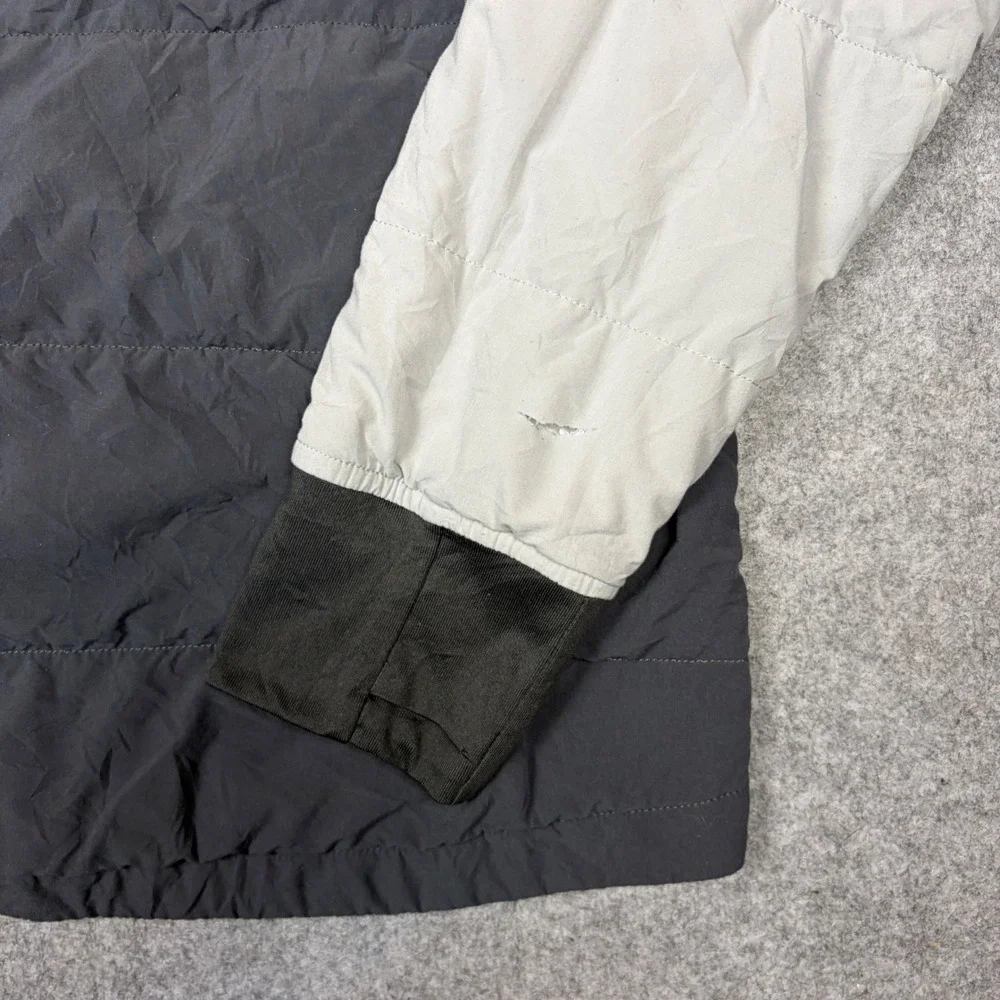 The North Face Mens Grey Black Colorblock Puffer Jacket Hooded Small